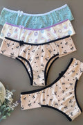 Cotton thong panties with waistband