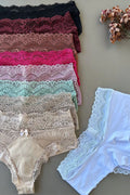 Double-String Lace Thong with Microfiber Panels