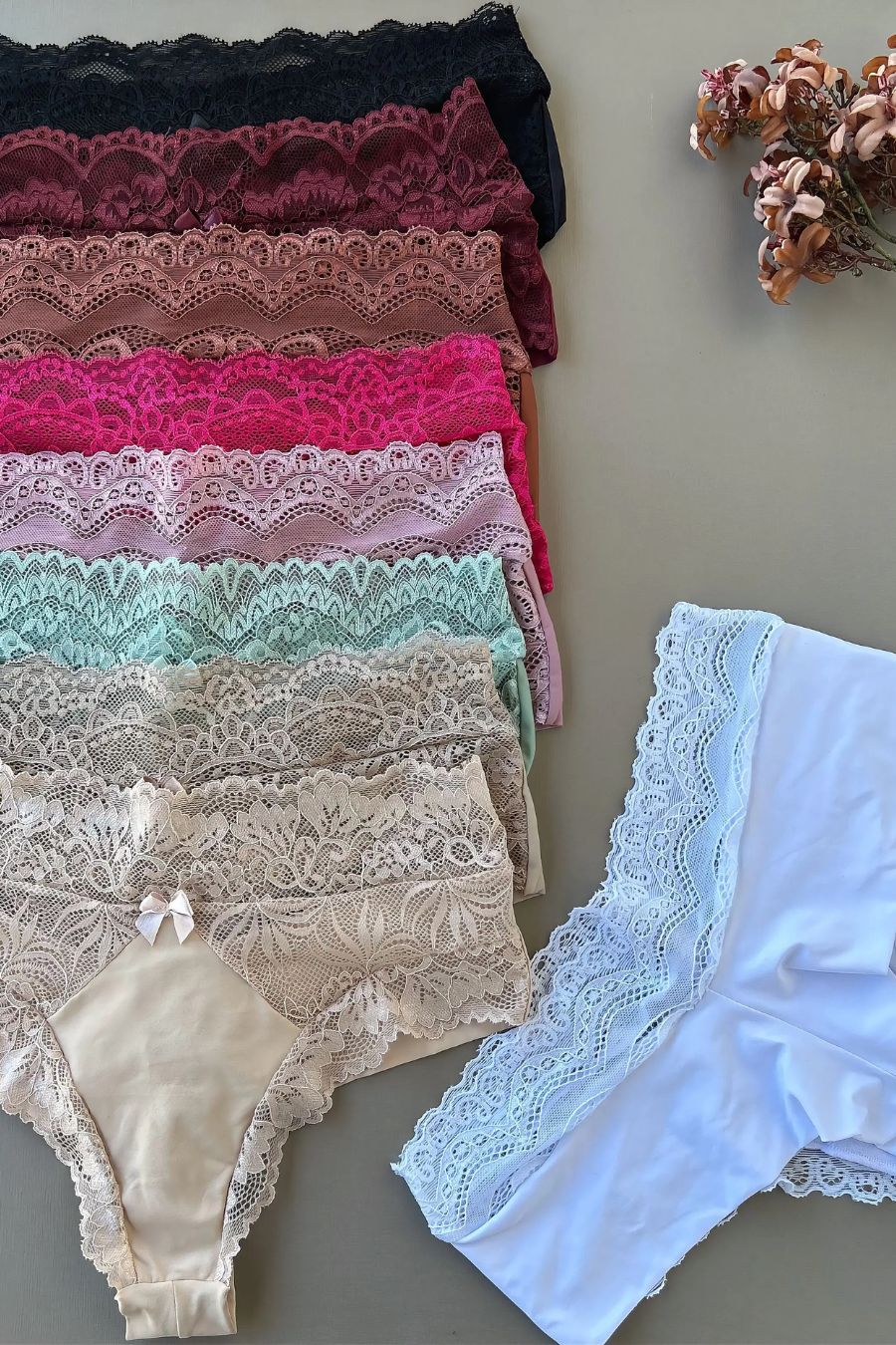 Double-String Lace Thong with Microfiber Panels