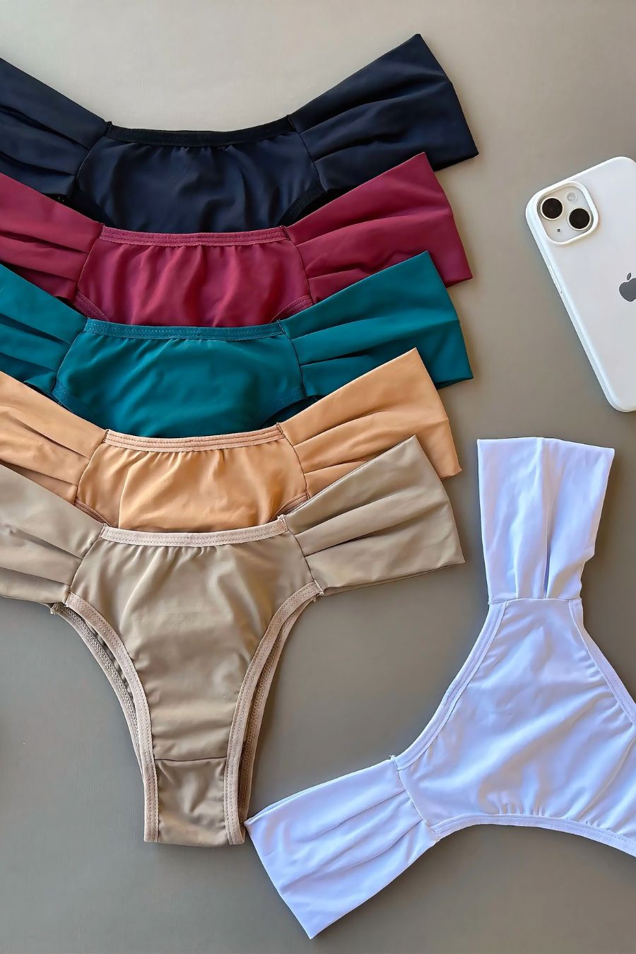 Tactel Thong Panties with Double-Side Waistband