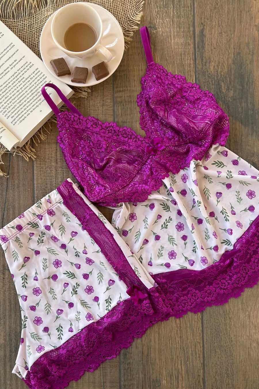 Satin & Lace Sleepwear Set