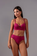 Ribbed Comfort Lingerie Set – Supportive Elastic Bra & High-Waisted Double-String Panty